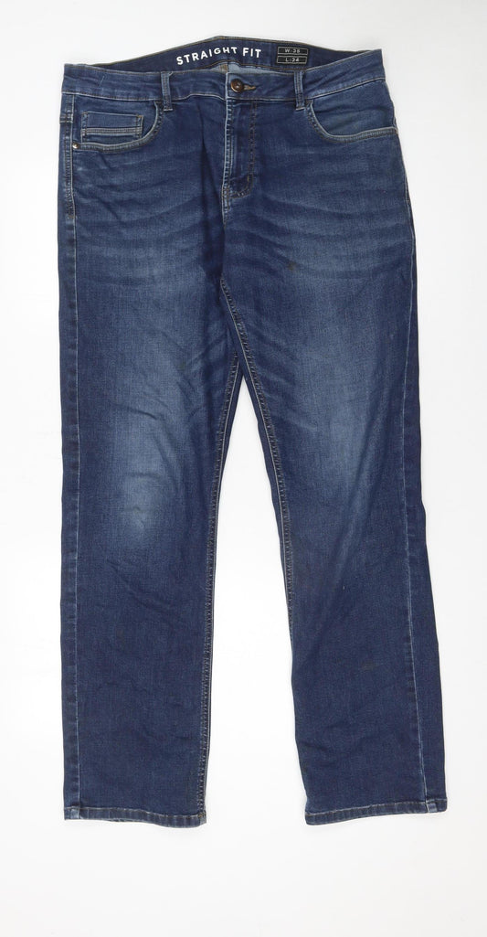 Dunnes Stores Men's Blue Straight Fit Stretch Denim Jeans W36 L34