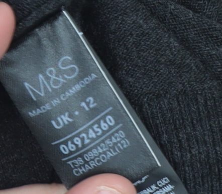 Marks and Spencer Women’s Charcoal Grey Long Sleeve Cardigan Size 12