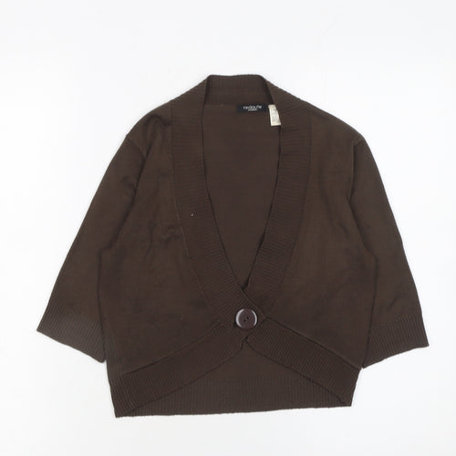La Redoute Women Brown V-Neck Button Cardigan Size 10/12