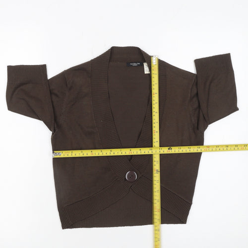 La Redoute Women Brown V-Neck Button Cardigan Size 10/12