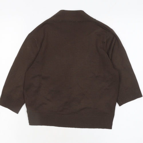 La Redoute Women Brown V-Neck Button Cardigan Size 10/12