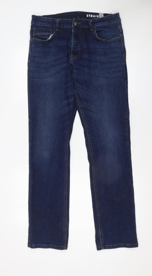 Dunnes Stores Men's Blue Straight Leg Jeans 34W 34L Regular Fit