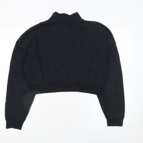 Nike Women's Black 1/4 Zip Cropped Sweatshirt Size S Cotton Blend