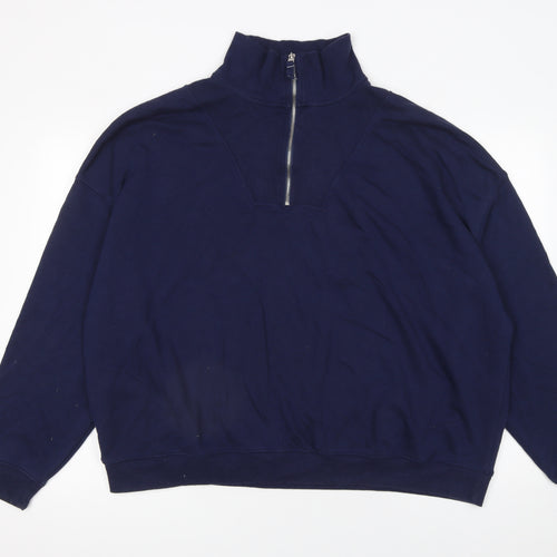 Dunnes Stores Women’s Navy 1/2 Zip Sweatshirt XL Cotton Blend