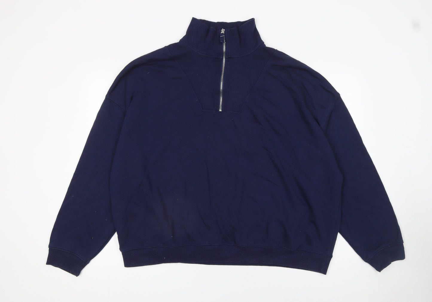 Dunnes Stores Women’s Navy 1/2 Zip Sweatshirt XL Cotton Blend