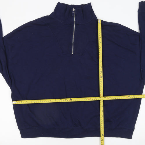 Dunnes Stores Women’s Navy 1/2 Zip Sweatshirt XL Cotton Blend