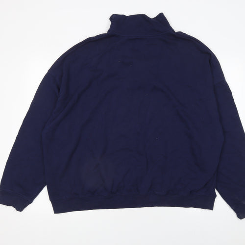 Dunnes Stores Women’s Navy 1/2 Zip Sweatshirt XL Cotton Blend