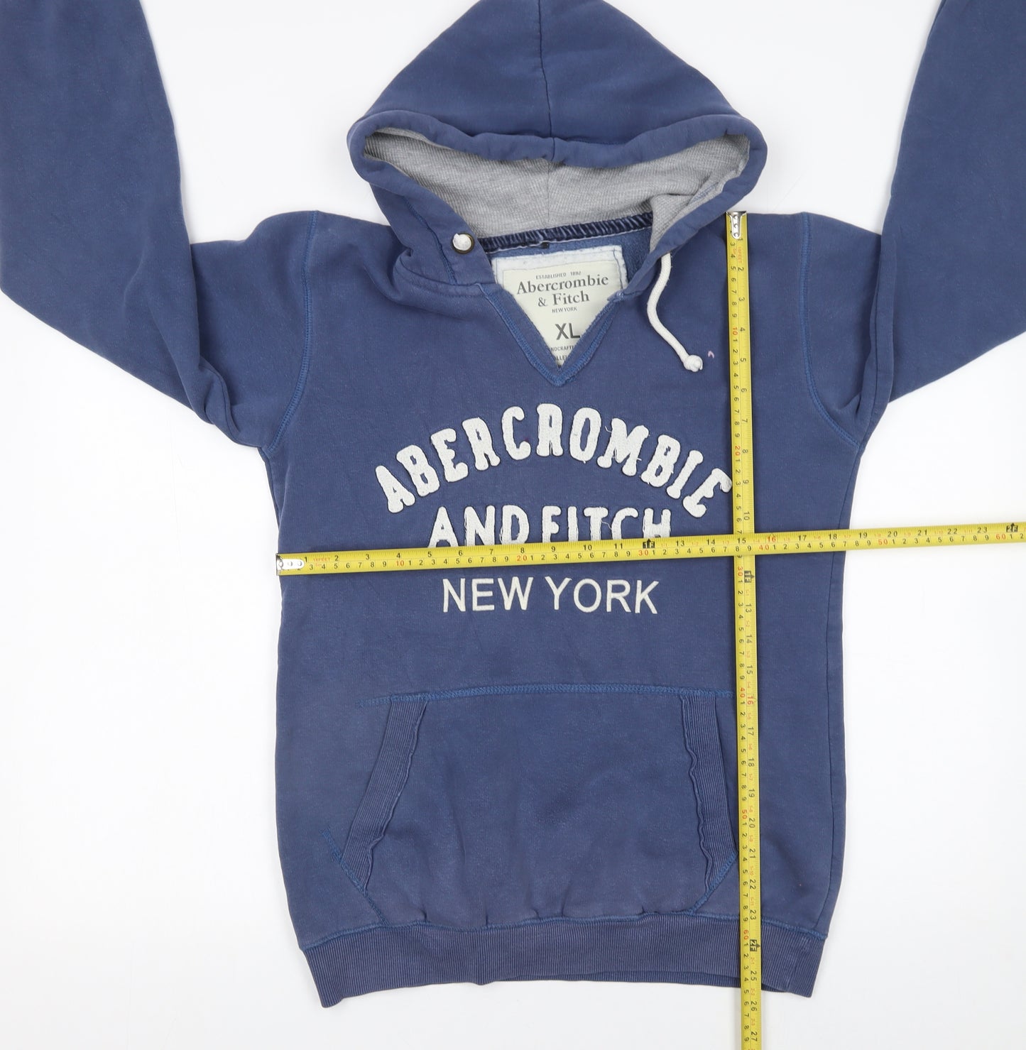 Abercrombie & Fitch Women's Blue Pullover Hoodie XL Cotton New York Print