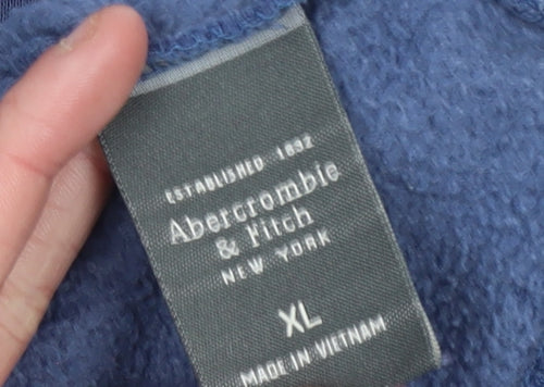 Abercrombie & Fitch Women's Blue Pullover Hoodie XL Cotton New York Print