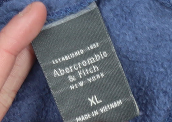 Abercrombie & Fitch Women's Blue Pullover Hoodie XL Cotton New York Print