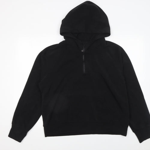 Gymshark Womens Black Half Zip Hoodie Size L Modal Blend Pullover