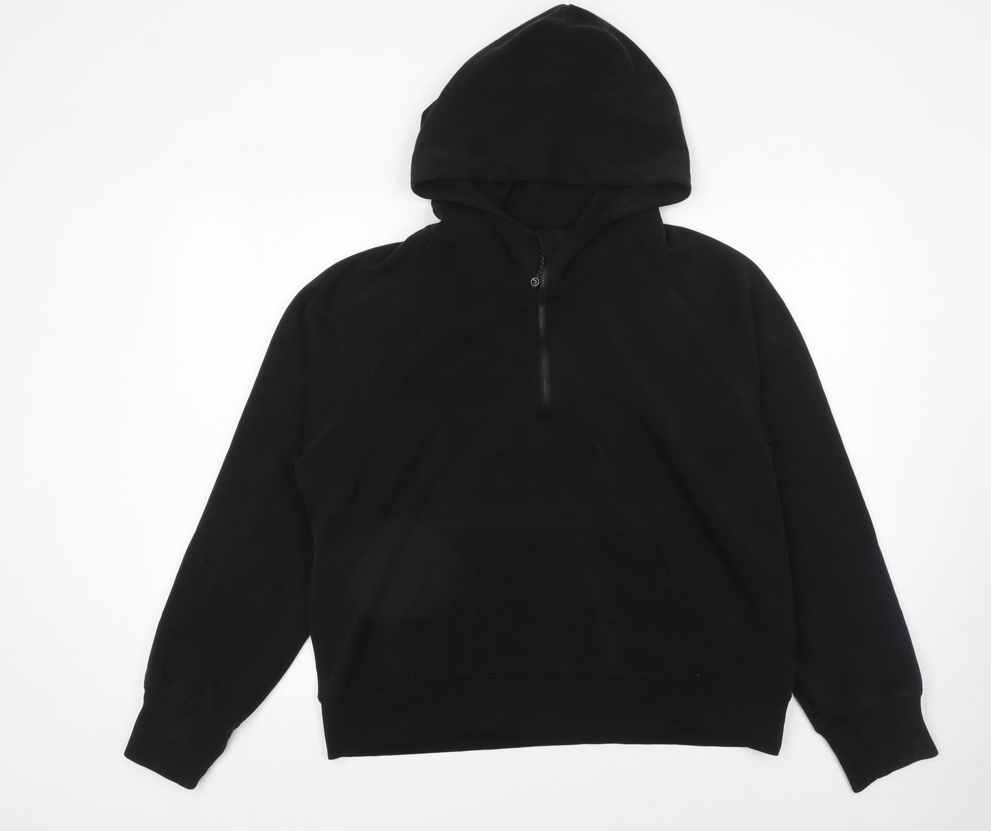 Gymshark Womens Black Half Zip Hoodie Size L Modal Blend Pullover