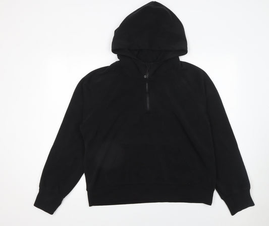 Gymshark Womens Black Half Zip Hoodie Size L Modal Blend Pullover