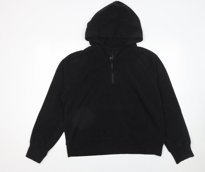 Gymshark Womens Black Half Zip Hoodie Size L Modal Blend Pullover