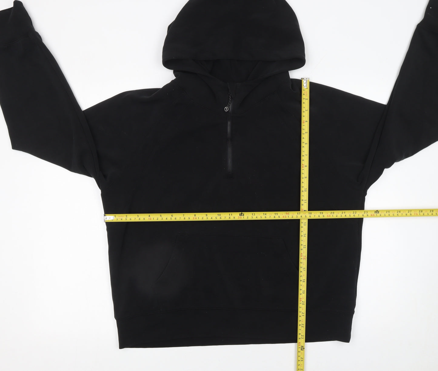 Gymshark Womens Black Half Zip Hoodie Size L Modal Blend Pullover