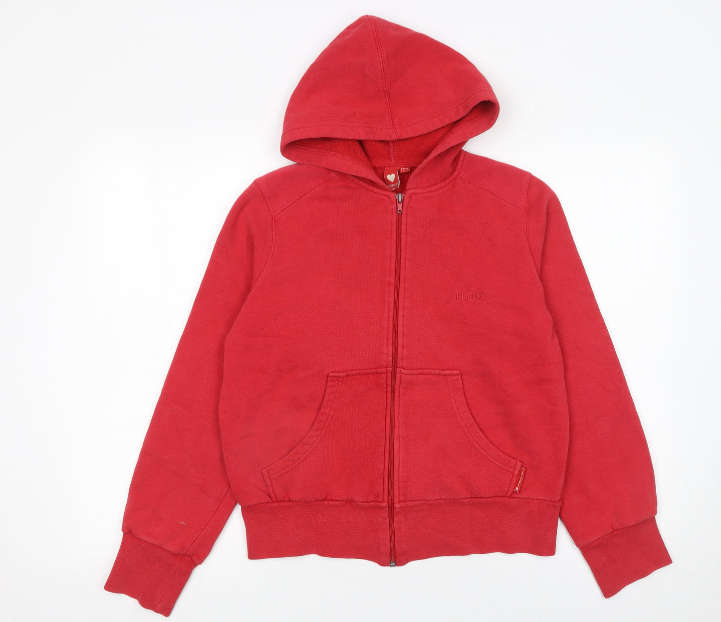 Hoi Polloi Women Red Full Zip Hoodie Size 14 Cotton Blend