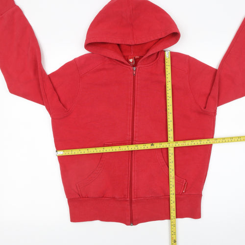 Hoi Polloi Women Red Full Zip Hoodie Size 14 Cotton Blend