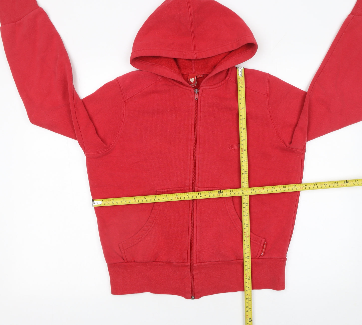 Hoi Polloi Women Red Full Zip Hoodie Size 14 Cotton Blend
