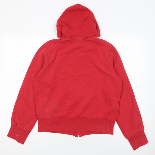 Hoi Polloi Women Red Full Zip Hoodie Size 14 Cotton Blend