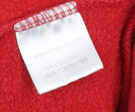 Hoi Polloi Women Red Full Zip Hoodie Size 14 Cotton Blend