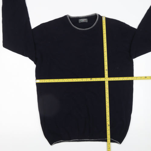 Lorenzo Magni Men's Blue Wool Pullover Jumper XL Crew Neck Knit