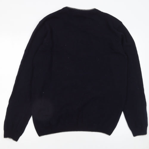 Lorenzo Magni Men's Blue Wool Pullover Jumper XL Crew Neck Knit