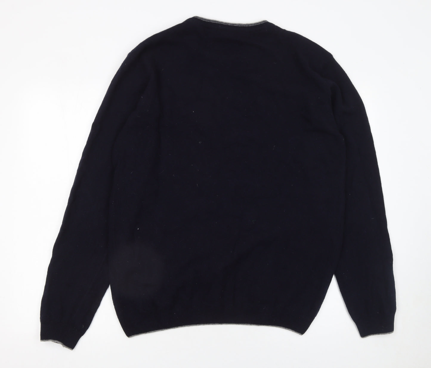 Lorenzo Magni Men's Blue Wool Pullover Jumper XL Crew Neck Knit