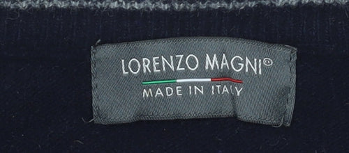 Lorenzo Magni Men's Blue Wool Pullover Jumper XL Crew Neck Knit