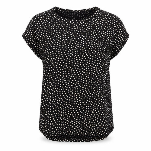 H&M Womens Black Polka Dot Cotton Short Sleeve Blouse Size 12