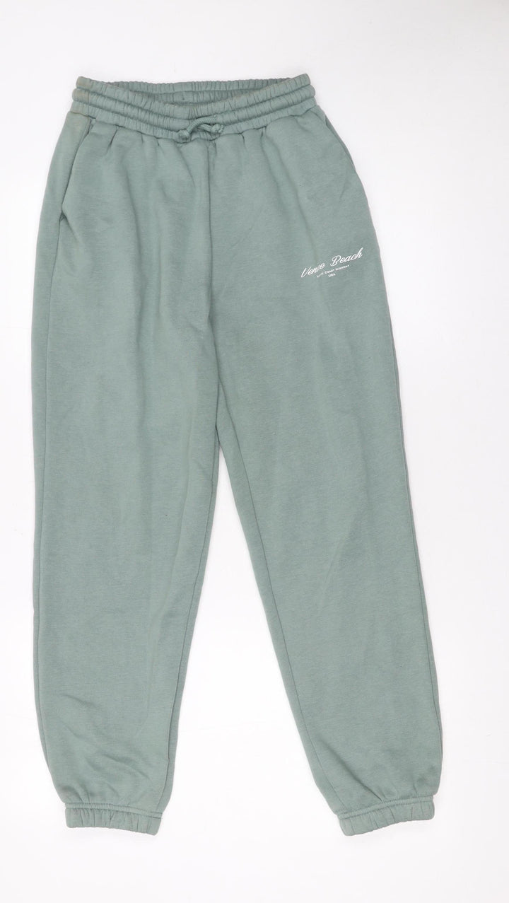 Dunnes Stores Womens Green XS Fleece Sweatpants Elastic Waist