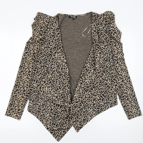 Stella Morgan Women’s Beige Leopard Print Open Jacket Size L