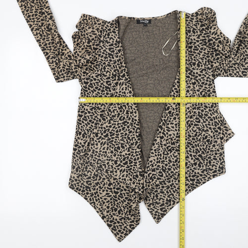 Stella Morgan Women’s Beige Leopard Print Open Jacket Size L