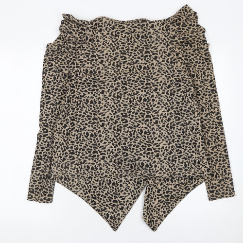 Stella Morgan Women’s Beige Leopard Print Open Jacket Size L