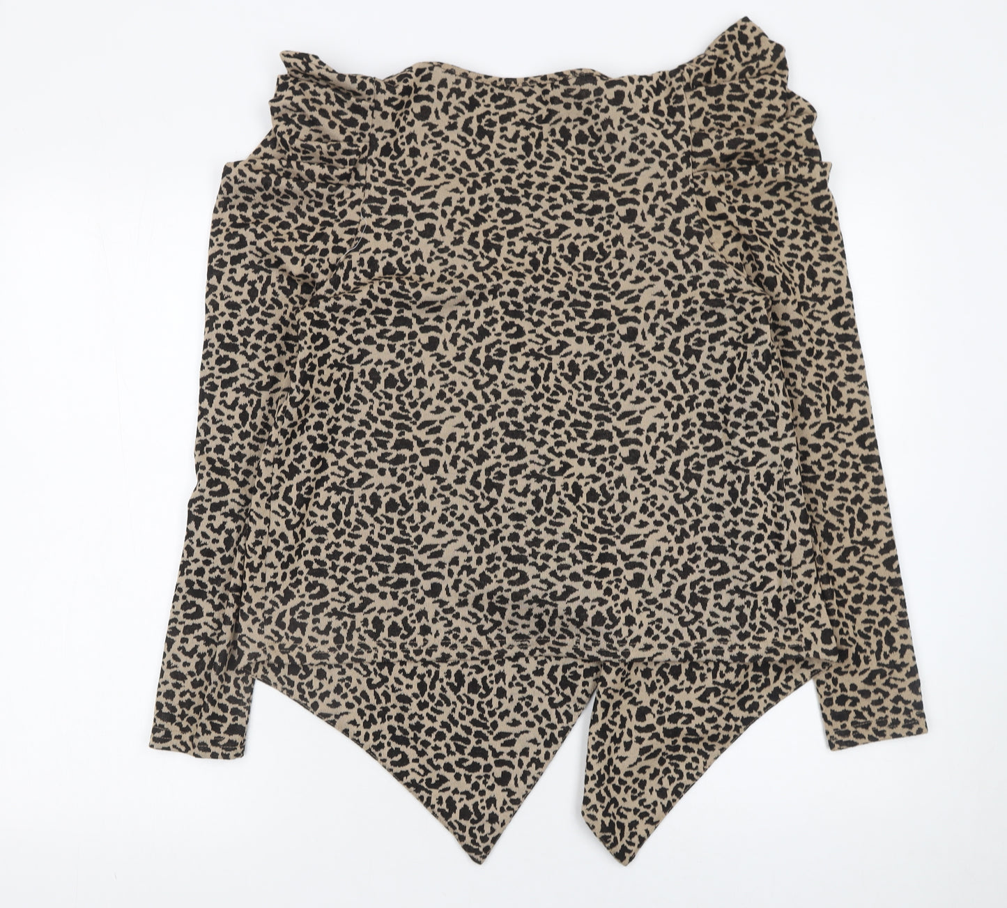 Stella Morgan Women’s Beige Leopard Print Open Jacket Size L