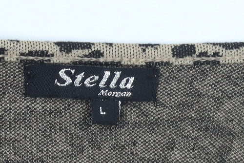 Stella Morgan Women’s Beige Leopard Print Open Jacket Size L