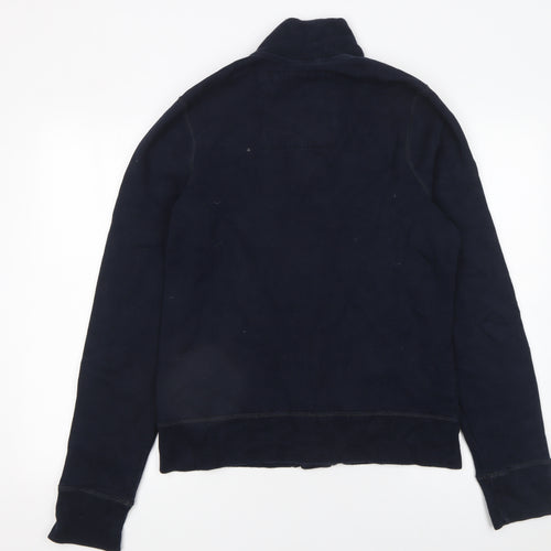 Hollister Mens Blue Cardigan M Button Up Embroidered Logo Casual Knit