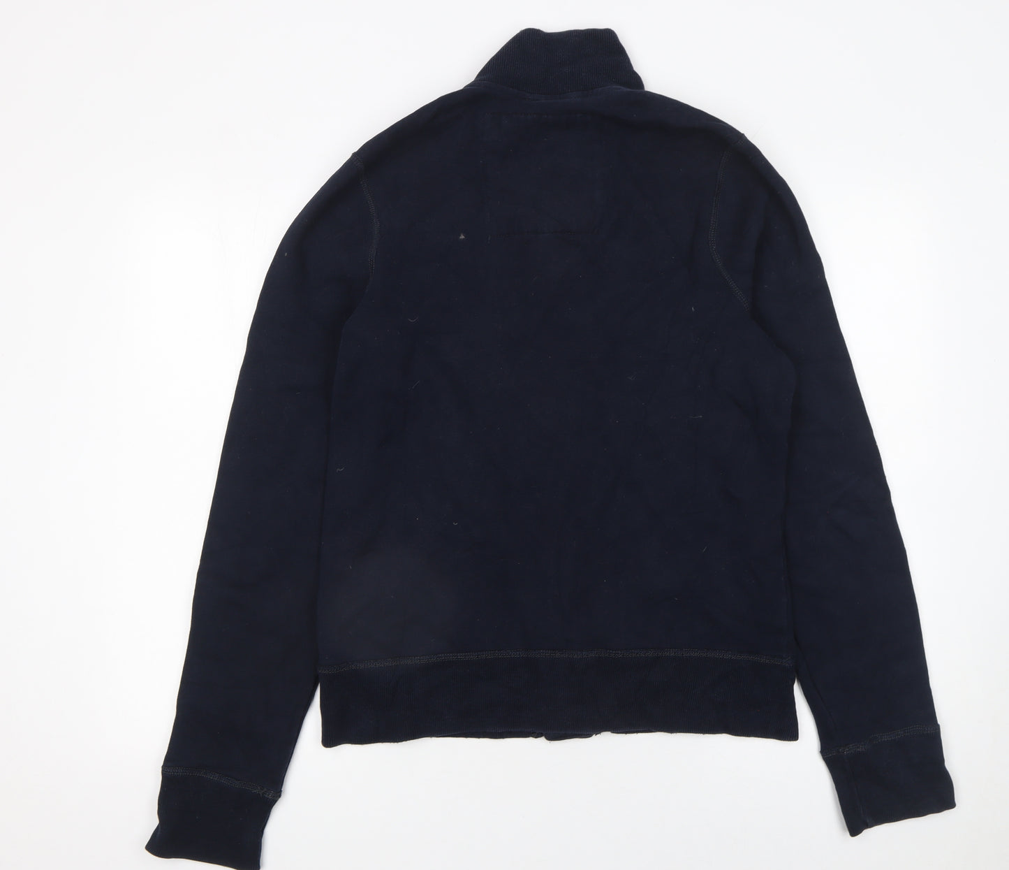 Hollister Mens Blue Cardigan M Button Up Embroidered Logo Casual Knit
