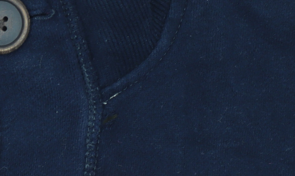 Hollister Mens Blue Cardigan M Button Up Embroidered Logo Casual Knit