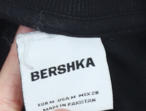 Bershka Womens Black 90s Kansas City 1/4 Zip Sweatshirt Size 12