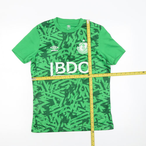 Umbro Boys Green Shamrock Rovers Football Jersey T-Shirt 12 Years