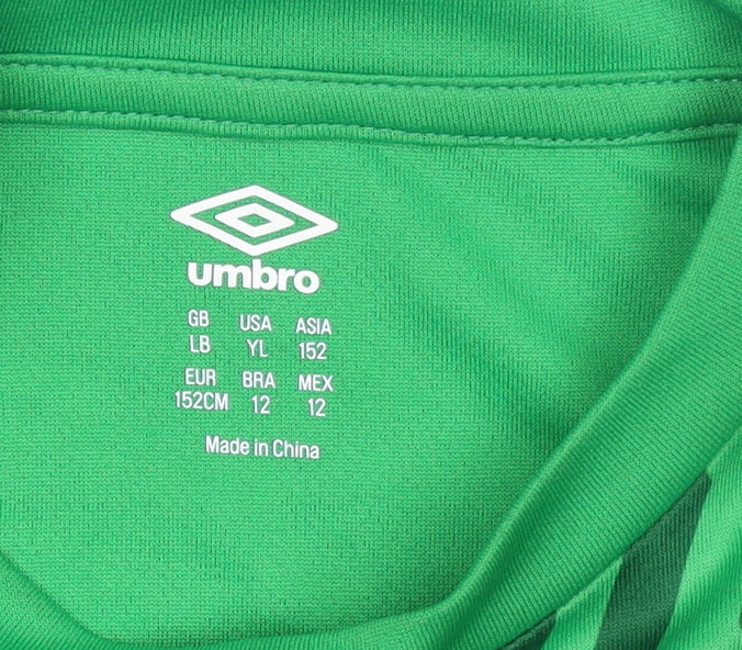 Umbro Boys Green Shamrock Rovers Football Jersey T-Shirt 12 Years