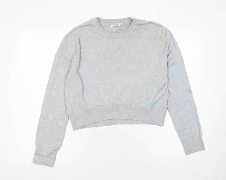 Stradivarius Women's Grey Regular Fit Crew Neck Jumper Size 14