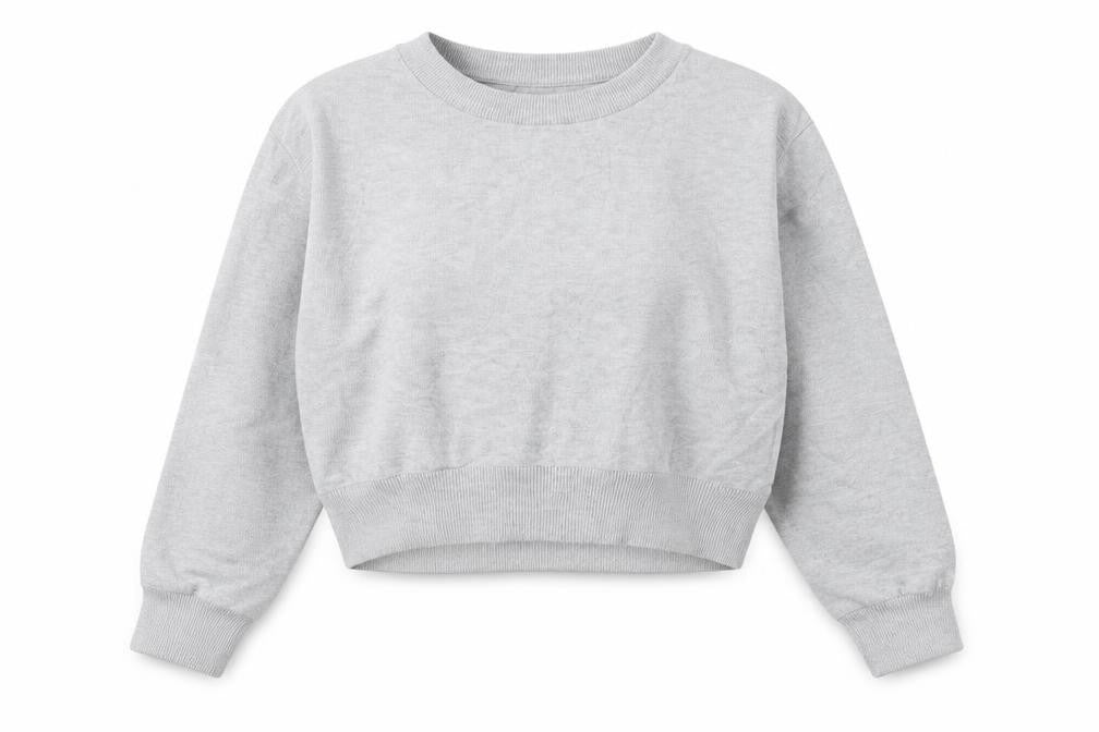 Front view of Stradivarius Women's Grey Regular Fit Crew Neck Jumper, size 14