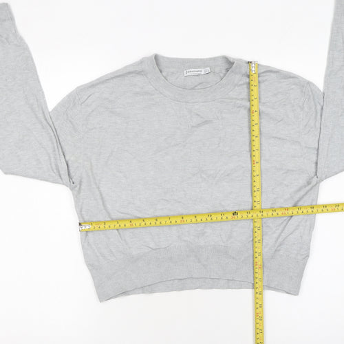 Stradivarius Women's Grey Regular Fit Crew Neck Jumper Size 14