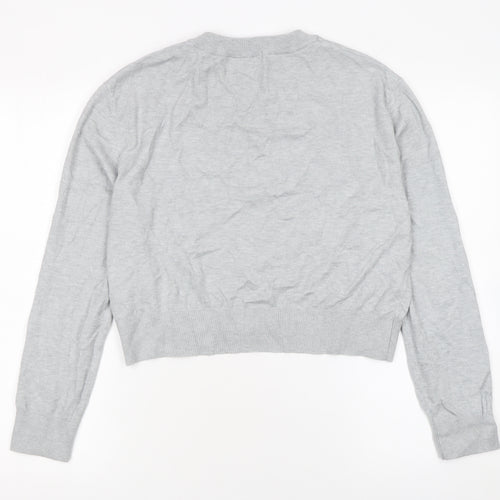 Stradivarius Women's Grey Regular Fit Crew Neck Jumper Size 14