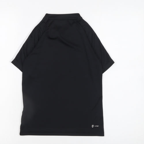Adidas Boys Black 9-10 Years Short Sleeve Sports T-Shirt