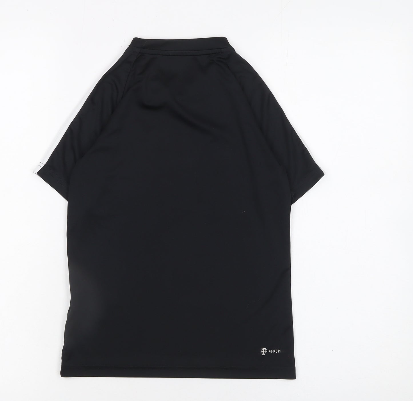 Adidas Boys Black 9-10 Years Short Sleeve Sports T-Shirt