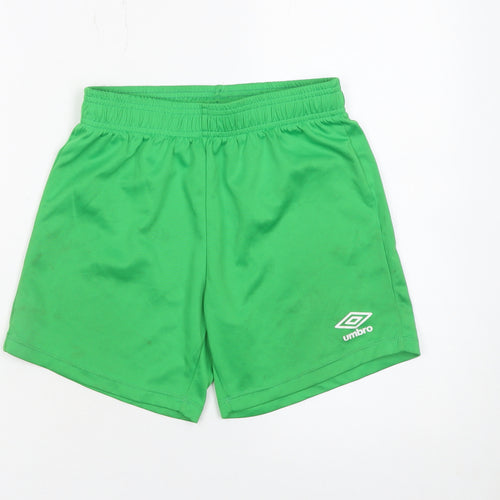 Umbro Boys Green Athletic Football Shorts YM Quick Dry Sportswear