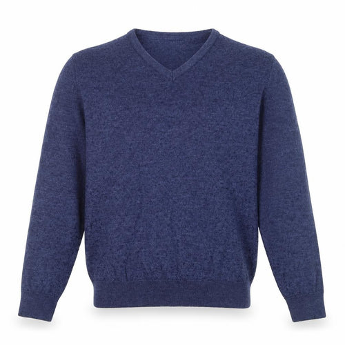 St. Bernard for Dunnes Stores Men's Blue V-Neck Wool Blend Jumper Size L