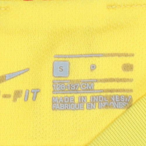 Nike Boys Yellow Barcelona Football T-Shirt Small S Jersey Dri-Fit
